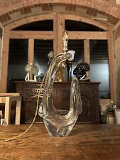 Vintage MCM Clear Glass Sculptural Freeform Table Lamp By ‘Schneider’ France
