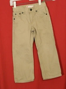 Levi’s 505 Khaki Beige Pants Jeans W/ Adjustable Waist Boys 4 R 3 - 4 Years MINT - Picture 1 of 7