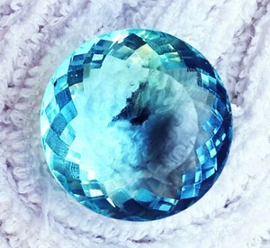 80+ Cts Brazilian Aquamarine Round Cut Loose Gemstone Certified With Free Gift - Picture 1 of 13
