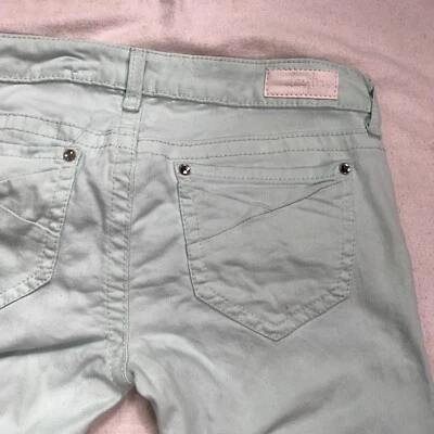 Daytrip Aries Skinny Jeans Size 27R Mint Green Pants Rhinestones Low Rise - Image 1 of 4