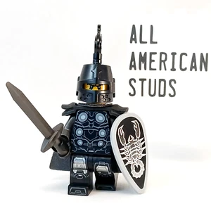 LEGO Castillo Caballero Escorpión Negro Minifigura Escala Medieval Correo BAM Guerrero - Imagen 1 de 11