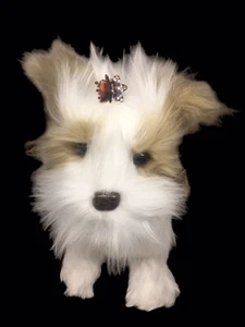 LOVE on a leash Teacup Mi-ki Brown/white Jewled Paw Puppy Dog 12 " Handbag - Picture 1 of 12