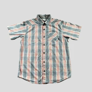 Columbia Shirt Mens Large Blue Red Button Omni-Wick Decoy Rock II Fishing Hiking - Picture 1 of 11