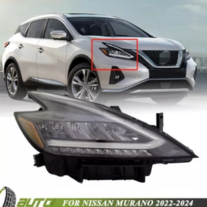 LED Headlight Assembly Right Passenger Side For 2022-2024 Nissan Murano Black - Picture 1 of 10