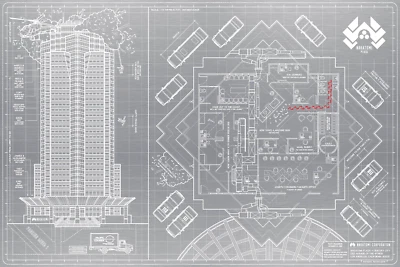 Póster DIE HARD NAKATOMI BLUEPRINT Serigrafía Anthony Petrie Jaws Mondo ¡RARO! Foto 1 de 4
