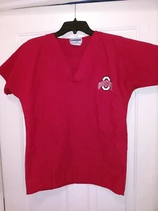 Ohio State University Buckeyes Nurse Medical Scrubs Top Adult Extra Small Red - Picture 1 of 7