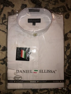 CAMISA DE VESTIR DANIEL ELLISSA PARA HOMBRE CUELLO CON BANDAS NUEVA CON ETIQUETAS 16,5 MANGA BLANCA 34-35 Foto 1 de 2