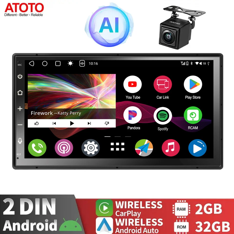 ATOTO A6 7" Android Autoradio Navi 2DIN ChatGPT-AI Wireless Carplay+Telecamera - Immagine 1 di 4
