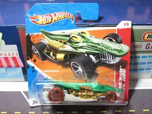GREEN CROC ROD THRILL RACERS JUNGLE SHORT CARD HOT WHEELS 1/64 DIECAST CAR - Picture 1 of 8