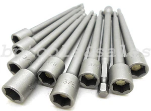 10pc 3/8" x 6" Long Hex Shank Quick-Release Magnetic Nut Setter Driver - Picture 1 of 1