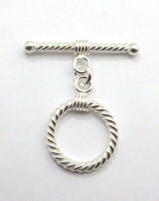 6 Set 18X30mm Bali Toggle Clasp Sterling Silver Plated Bracelet Making vj-107 - Image 1 of 3