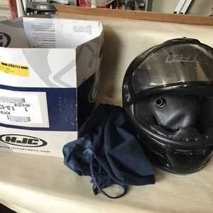 L Black HJC CS-12 S Motorcycle Helmet With Inner Face Mask - Picture 1 of 12