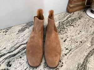 Express Mens Size 12 Suede Leather Pull On Ankle Chukkas Chelsea Boots Brown - Picture 1 of 10