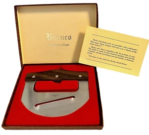 Vintage Burnco Chopper Slicer Japan Stainless Steel Rosewood Handle Sharp New - Picture 1 of 9