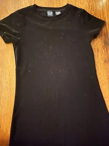 Gap Kids Girls Black Long  Stretch Velour Dress Size Large - check measurements  - Picture 1 of 5