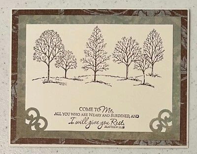 Sympathy 11 Matthew 11:28 Card Handmade Card Blank Inside with Envelope CandD - Image 1 of 2