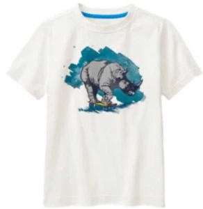 NWT Boys 5 Gymboree “EVERYDAY FAVORITES” Cotton White RHINOCEROS RHINO SHIRT TOP - Picture 1 of 1