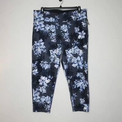 Leggings deportivos para mujer Ideology con estampado floral talla grande fitness azules XXL B9 Foto 1 de 4