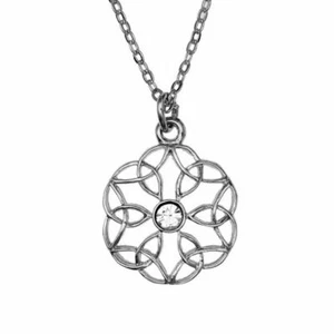 Celtic Sterling Silver Trinity Knot Flower Pendant - Picture 1 of 1