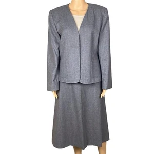 Set completo gonna e blazer vintage Talbots grigio 100% lana circa anni '90 taglia 12 usato in ottime condizioni - Foto 1 di 14