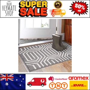 Indoor Doormat 80x120cm, Absorbent Front/Back Door Mat, Grey Floor Mat - Picture 1 of 8