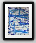Original Hand Pained Abstract Art Painting On Canvas W/Beautiful Blues