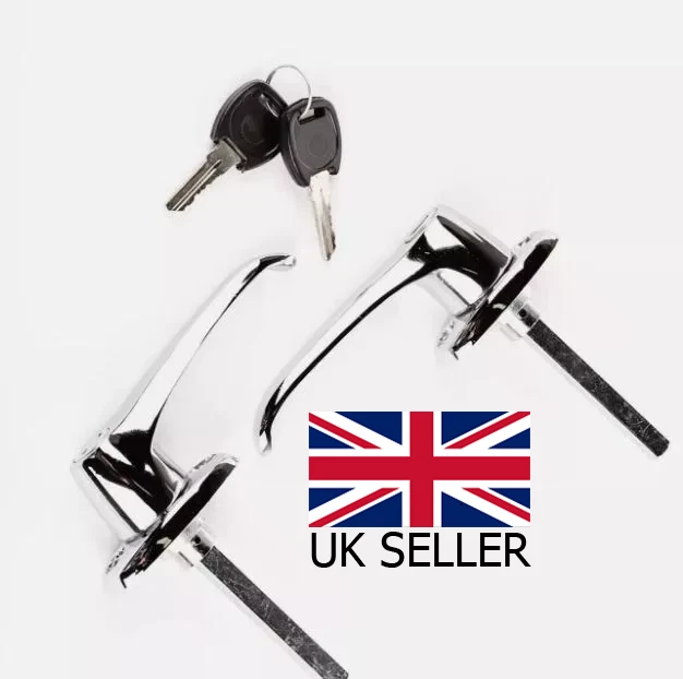 Par de palancas de manija de puerta cromadas para Jeep CJ7 1976-80 con puertas de acero completas Foto 1 de 2