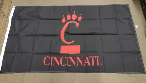 Officially Licensed NCAA Cincinnati Bearcats Team Logo 3' x 5' Black House Flag Cover