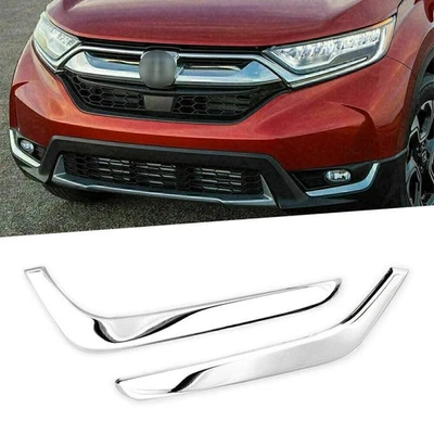 For Honda CR-V CRV 2017 2018 2019 Chrome Front Fog Light Lower Cover Eyelid Trim - Image 1 of 4