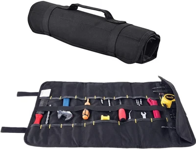 HMD Tool Roll up Bag Canvas Organizer Pouches Wrenches Screwdrivers Sockets Storage