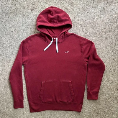 Hollister 卫衣男式大号套衫连帽衫红色标志长袖 — 第 1/4 张图片