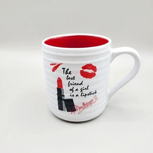 Taza con diseño de lápiz labial rojo y blanco - Imagen 1 de 6
