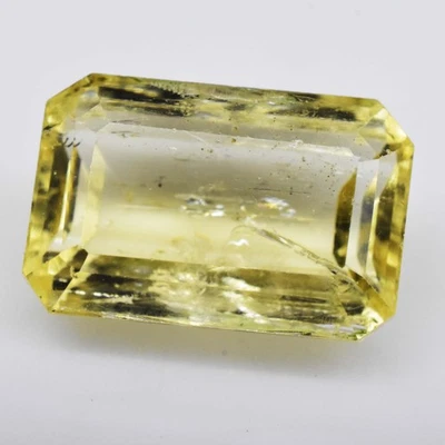 6.60 Ct Natural Yellow Tourmaline Radiant GTL Certified Untreated Rare Gemstone - Image 1 of 4