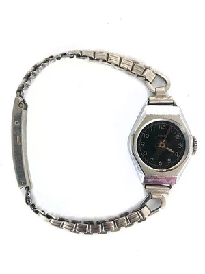 VINTAGE SWISS LADIES ORIS BLACK DIAL WATCH WITH 7 JEWEL CAL 410 MOVEMENT - Image 1 of 4