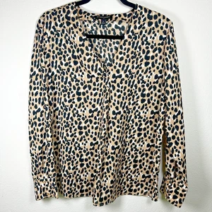 Banana Republic Leopardenmuster Satin Bluse Größe M Elegant Business Arbeitskleidung EUC - Bild 1 von 6