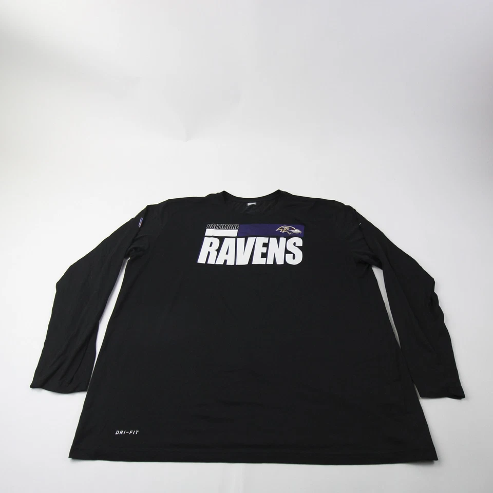 Camiseta Baltimore Ravens Nike NFL On Field Nike manga longa masculina preta usada - Imagem 1 de 1