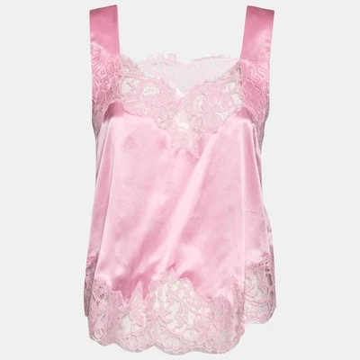 Top Givenchy Rosa Satinado Slip Cami Encaje Recortado M Foto 1 de 4