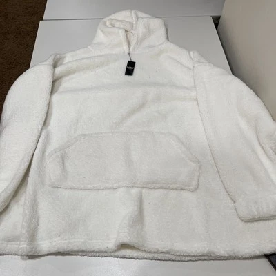 BoohooMAN Extreme Oversized Borg Hoodie Ecru XL - Image 1 of 3