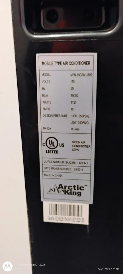 Aire acondicionado 10.000 BTU.Funciona muy bien.Ahora tengo aire central.Marca Artic Air Foto 1 de 4