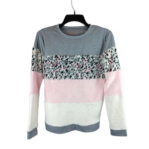 Sudadera Bcbgmaxazria Niñas Salón Top Colorblock Terciopelo Talla L Rosa Manga Larga - Imagen 1 de 9