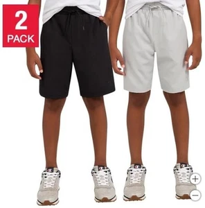 Champion Girls Boys Shorts Black Gray Grey 2-Pack Active Elastic Waist - Picture 1 of 8