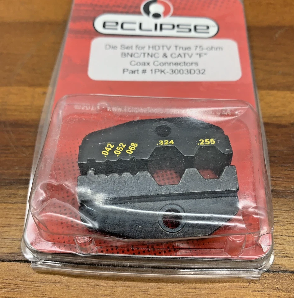 Die Set 1PK-3003D32 HDTV True 75 Ohm BNC/TNC & CATV F-Type RG59 New - Image 1 of 4