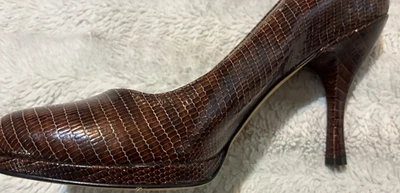 Via Spiga Mujer Cuero Marrón Reptil Spike Tacones 3.5 Pulgadas Tacón Talla 8M Foto 1 de 4