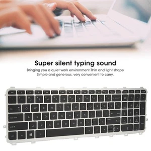Keyboard With Silver Frame Fit For TouchSmart 15‑J 17‑J Laptops CB - Afbeelding 1 van 15