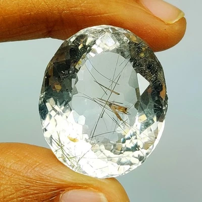 31.70 Ct  Natural Rutile Quartz Oval Cut- 8310 - Image 1 of 2