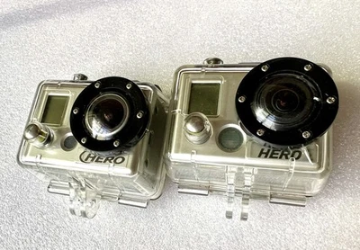 Untested GoPro Hero & Hero 2 Cameras In  Waterproof Cases - Image 1 of 4