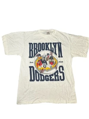 Camiseta De Colección Años 90 Brooklyn Dodgers Looney Tunes Talla Grande Blanca Foto 1 de 4