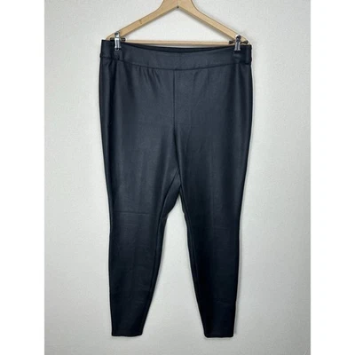 Lane Bryant Black Faux Leather High Waist Womens Ponte Leggings Pants Size 18/20 - Image 1 of 4