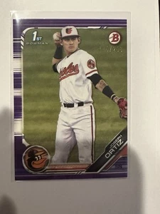 2019 Bowman Chrome Draft Purple #BDC23 Joseph Ortiz /250 Baltimore Orioles Card - Picture 1 of 3