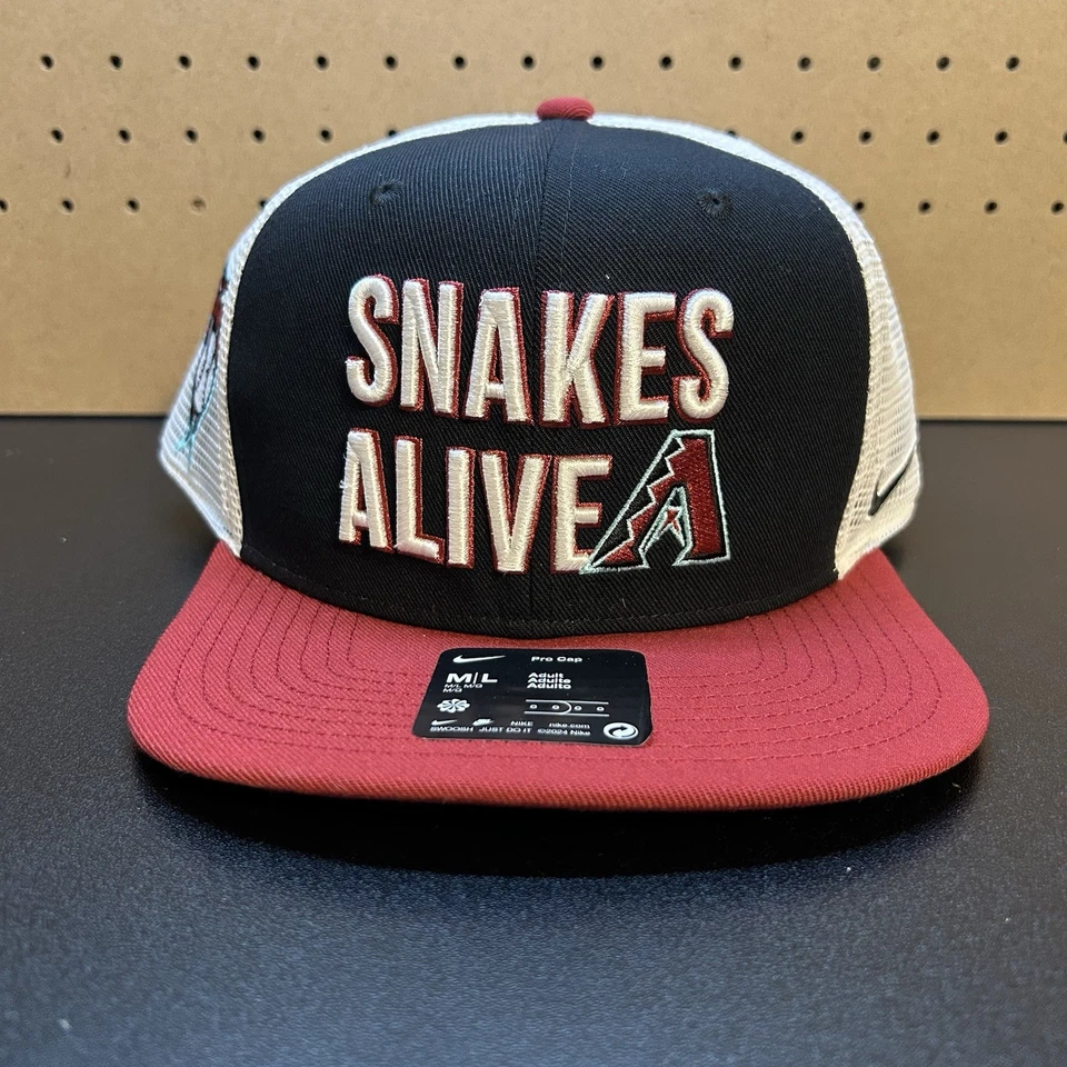 Arizona Diamondbacks Hat Cap Snap Back M/L Trucker Mesh Nike Pro MLB Baseball - Image 1 of 4